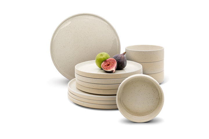 Geschirrset 12 teilig Nuages de vanille