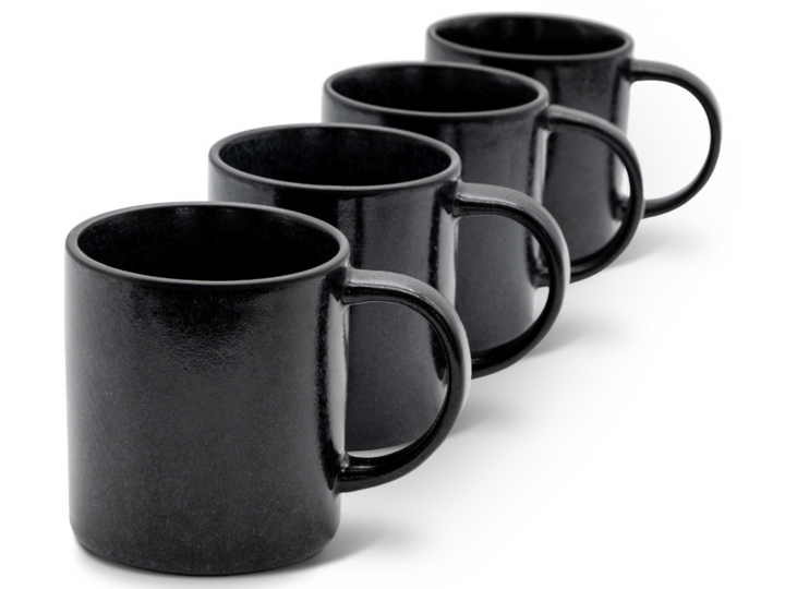 Becher Set 4 teilig Mate Obsidienne